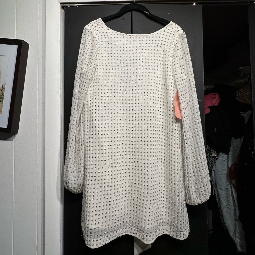 BHLDN ANTHROPOLOGIE FULLY SEQUIN AND BEADED Cream Dress